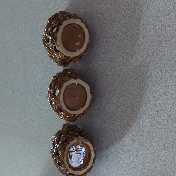 Ceramic Wise Owl Tealight Set of 3 - See, Hear & Speak No Evil - Picture 6 of 7